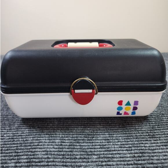 Caboodles Handbags - Vintage 90s Caboodles Make-Up Organizer Case 3 Tier Black White Pink Retro